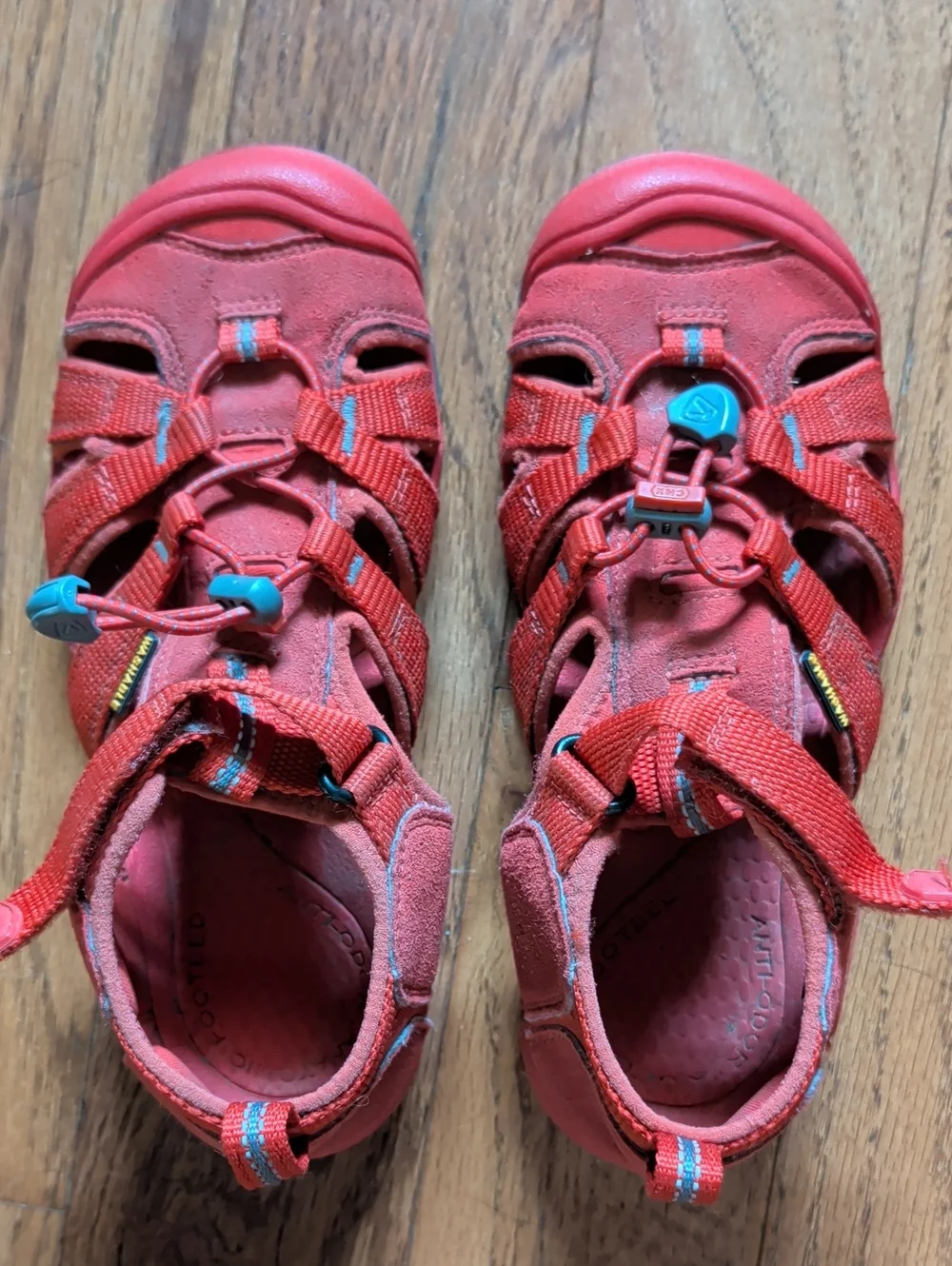 Keen Kids Red Closed-Toe Active Sandals with Blue Accents